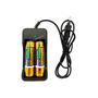 Imagem de Carregador Com 2 Pilhas Duplo De Pilha Bateria 4.2v Li-Ion 18650 Bivolt Recarregável LPJA02LUA2PI