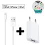 Imagem de Carregador Completo Compativel P/ iPhone 5 6 7 8 X 11 Cabo Usb Lightning + Tomada Fonte Carga Rápida