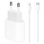 Imagem de Carregador Completo Usb-C 20W Turbo Compatível 11-12-13-14 - Adaptador Tomada Turbo todos modelos + Cabo Lightning Tipo-C