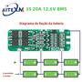 Imagem de Carregador de Bateria 20A 18650 - PCB BMS 12,6V com Proteção