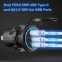 Imagem de Carregador de Carro Hapytrip com 2 Portas USB - PD3.0 e QC3.0 - 12V