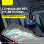 Imagem de Carregador de Carro USB-C Duplo 65W Baseus - Carregamento Rápido para Laptop e iPhone