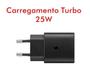 Imagem de Carregador de parede samsung original turbo 25w preto fonte + cabo usb-c