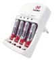 Imagem de Carregador De Pilha AA/AAA/9V + 4 Pilhas Recarregaveis AAA 1000 mah Mox Palito
