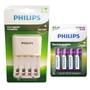 Imagem de Carregador de Pilhas Philips com 4 Pilhas Aa 2500 mAh Recarregáveis RTU Bivolt Inmetro