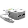 Imagem de Carregador de tomada bivolt ultra rapido com 2 saidas usb 3.1a E cabo tipo c