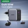 Imagem de Carregador de viagem UGREEN Nexode 65W GAN USB-C + USB-A