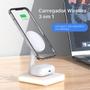 Imagem de Carregador Dock Station Wireless 3 em 1 Compatível com iPhone Airpods Smartphone