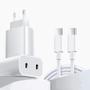 Imagem de Carregador Duplo PD 40W USB C Adaptador De Carregamento Rápido Para iPhone 15 14 13 Samsung Xiaomi