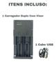 Imagem de Carregador Duplo Sem Visor Baterias 26650 18650 Bivolt Mola