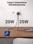 Imagem de Carregador Gan 45W Pd Rápido + Cabo Usb Tipo C 100W -2 Metro