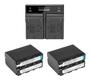 Imagem de Carregador Np F970 +2bateria Np F970 Iluminador Led 6600mah