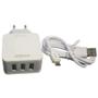 Imagem de Carregador Para Celular Com Fio V8 3 Usb 3.1 V8 De Qualidade