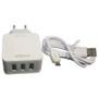 Imagem de Carregador para Celular Com fio V8 3 Usb  Kaid de Qualidade