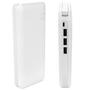 Imagem de Carregador Power Bank 10000Mah Universal Para Celular Com 3 Portas Usb Pb-Mx10 Branco PB-MX10 EXBOM