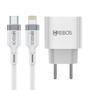 Imagem de Carregador Power Turbo 20W 4.0A da Hrebos com cabo tipo-c lightning