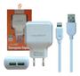 Imagem de Carregador rapido com 2 usb e cabo ios