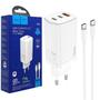 Imagem de Carregador rápido Hoco. GaN 65W PD 2x USB-C + 1x USB-A C/ cabo USB-C/USB-C 1m,