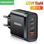 Imagem de Carregador Rocoren 65W Gan Usb (2C + 1A) Qc 4.0 Pd 3.0