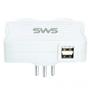 Imagem de Carregador Sms 2 Usb + 2 Tomadas Branco