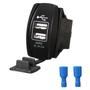 Imagem de Carregador tomada Usb duplo 3.1A de encaixe Veicular Nautico Automotivo 3.1a Retangular KLX Qualidade e Inovação