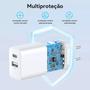 Imagem de Carregador Turbo 20W 1Hora Com 2 Saída USB C+USB A Com Tipoc C Cabo Compatível Ios