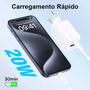 Imagem de Carregador Turbo 20W 1Hora Com 2 Saída USB C+USB A Com Tipoc C Cabo Compatível Ios