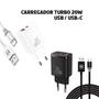 Imagem de Carregador Turbo 20W + Capinha Samsug S20 Plus + Película 9D