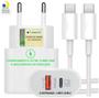 Imagem de Carregador Turbo 40W Cabo Tipo-C 2 Entradas Compativel Todos Dispositivos Iphone 15/16 IOS Android Galaxy Carregamento Ultra Rapido Tipo-C Cabo USB-C