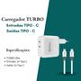 Imagem de Carregador turbo rápido 40w fonte usb tipo-c 2 portas