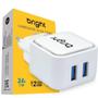 Imagem de Carregador Ultra Rápido Bright 3.4A 17W 2 Portas Usb Ac589