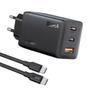 Imagem de Carregador Usb 1Hora 65W + Cabo Usb C 2 Metros Preto