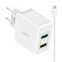 Imagem de Carregador USB Duplo Turbo Charger 2.4A Com Cabo Tipo C Da Danx- DC21T