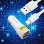 Imagem de Carregador Veicular 2 Entradas USB 3.1A P/ Moto G5, G3, G2 Plus e play Micro-USB Branco CB07MICROBR