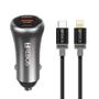 Imagem de Carregador Veicular Turbo 20W Com Cabo Lightning Tipo-c - Hrebos
