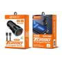 Imagem de Carregador veicular turbo pd 20w usb+tipo-c c/ cabo  tipo-c