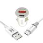 Imagem de Carregador Veicular Usb Com Cabo Usb Dados 3 Opções V8 Usb-C