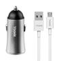 Imagem de Carregador Veicular Yookie PC1 - 2X USB - com Cabo USB Micro USB - 2.4A - Prata