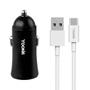 Imagem de Carregador Veicular Yookie PC1 - 2X USB - com Cabo USB Tipo C - 2.4A - Preto