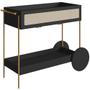 Imagem de Carrinho Bar Com Porta Taças Industrial Indy A03 Nero Dourado - Lyam Decor