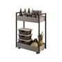 Imagem de Carrinho Bar Grafite Base Industrial Preto - Vallisa Decor