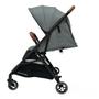 Imagem de Carrinho Bebê Zurich Cinza/Black Couro Marrom - Premium Baby