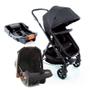 Imagem de Carrinho com Bebê Conforto Trio Poppy Travel System Preto Mescla - Cosco