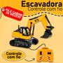 Imagem de Carrinho Controle Com Fio Trator Escavadeira Move Pá Anda - Dm Toys