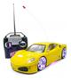 Imagem de Carrinho Controle Remoto Total Ferrari Leds Rodas Farol Neon.(Amarelo)