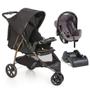Imagem de Carrinho Cross Trail com Bebê Conforto Grid Cinza e Base