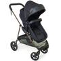 Imagem de Carrinho de Bebê com Moises Napoli Trio Preto Cobre com Bebê Conforto Grid e Base Galzerano