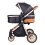 Imagem de Carrinho de bebe europeu luxo 3 em 1 ares plus preto - passear baby