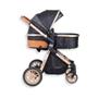 Imagem de Carrinho de bebe europeu luxo 3 em 1 ares plus preto - passear baby