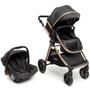 Imagem de Carrinho de Bebê Infanti Romanzo 2 em 1 Berço Passeio Moisés com Bebê Conforto DUO Reclinável Leve Compacto Dobrável Para Viagem 0-15 Kg Preto Bronze